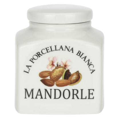 LA PORCELLANA BIANCA Conserva Barattolo Contenitore Mandorle 500ml Bianco Porcellana