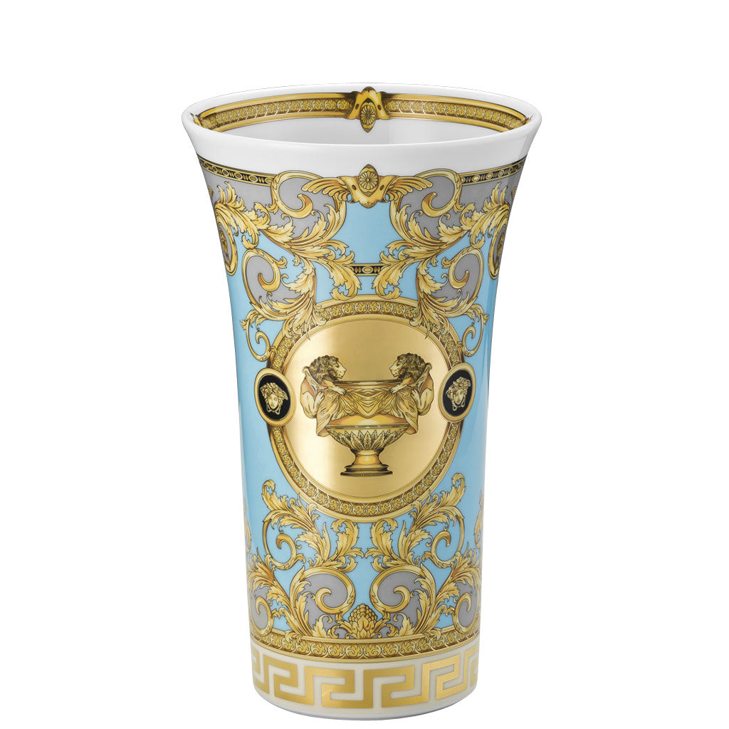 VERSACE - Prestige Gala Bleu Flower Vase 26cm Porcelain