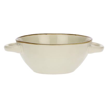 ROSE &amp;amp; TULIPS Concerto Ivory Soup Bowl with Handles 600cc Stoneware R134000010