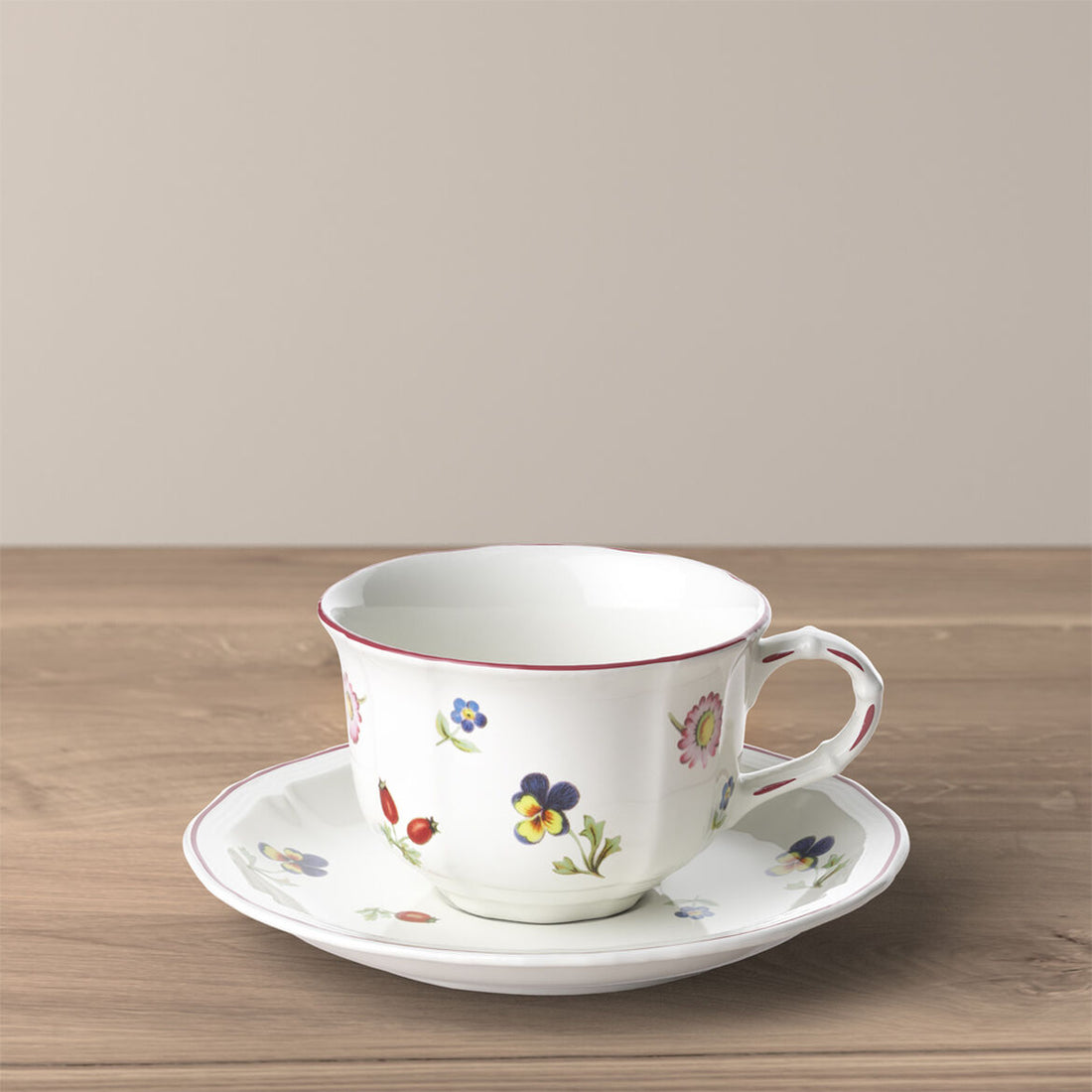 VILLEROY &amp;amp; BOCH Petite Fleur Tea Cup 200ml with Saucer 15cm Porcelain