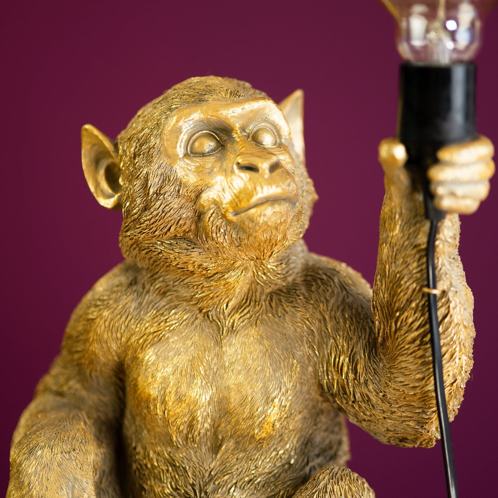 WERNS Table Lamp Abu Sitting Monkey Gold 25.5x23.5x39.5cm