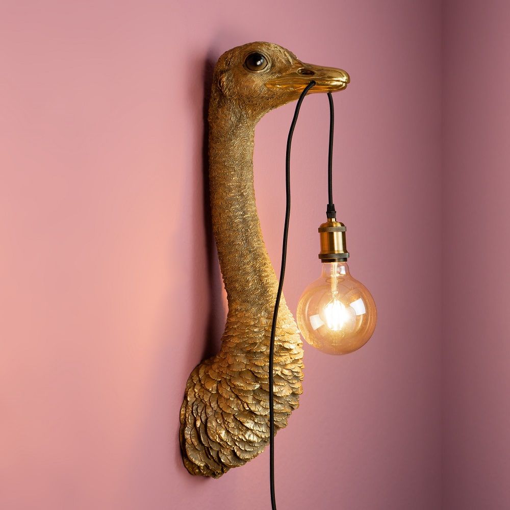 WERNS Wall Lamp Franz Josef Ostrich Gold 24.5x18.5x72cm