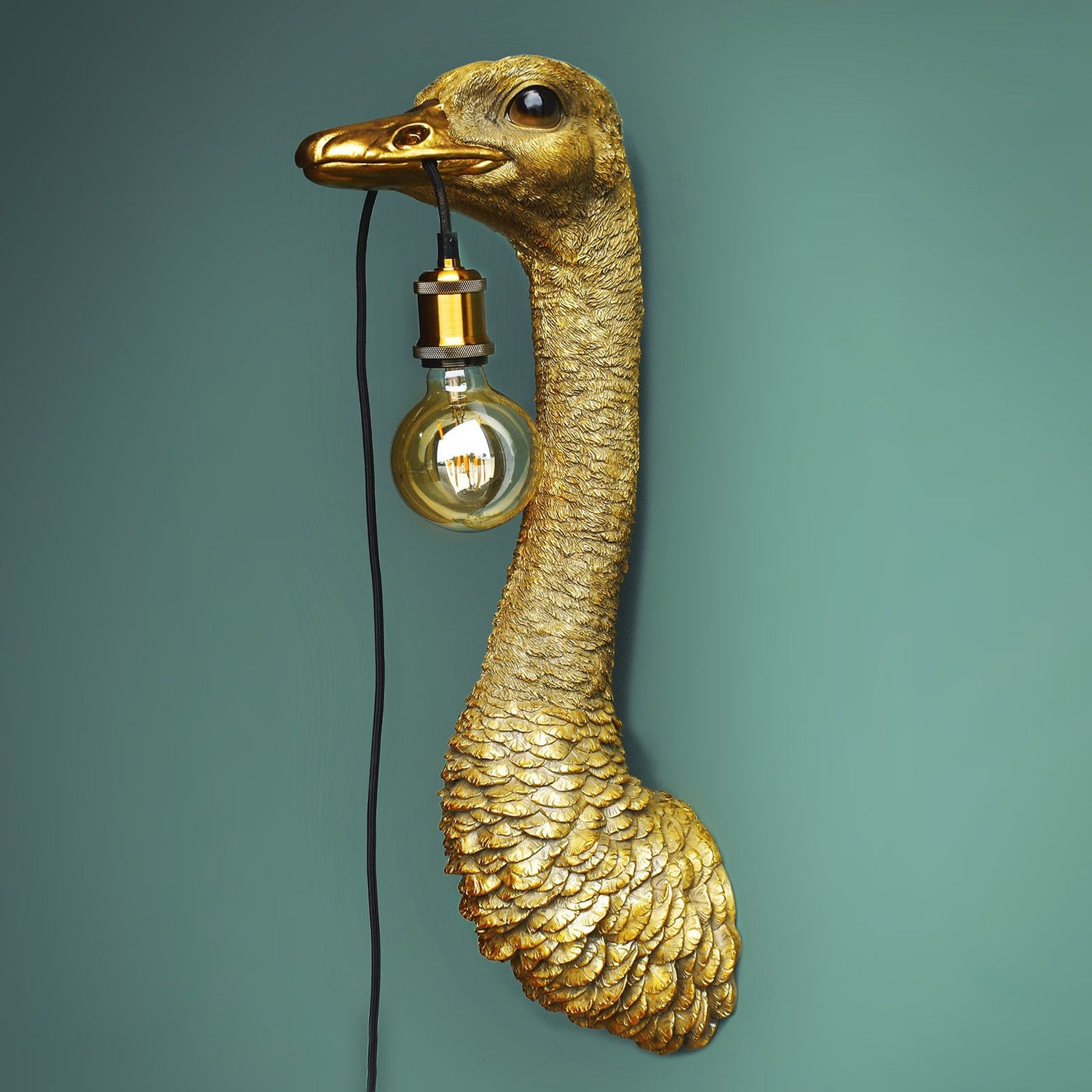 WERNS Wall Lamp Franz Josef Ostrich Gold 24.5x18.5x72cm