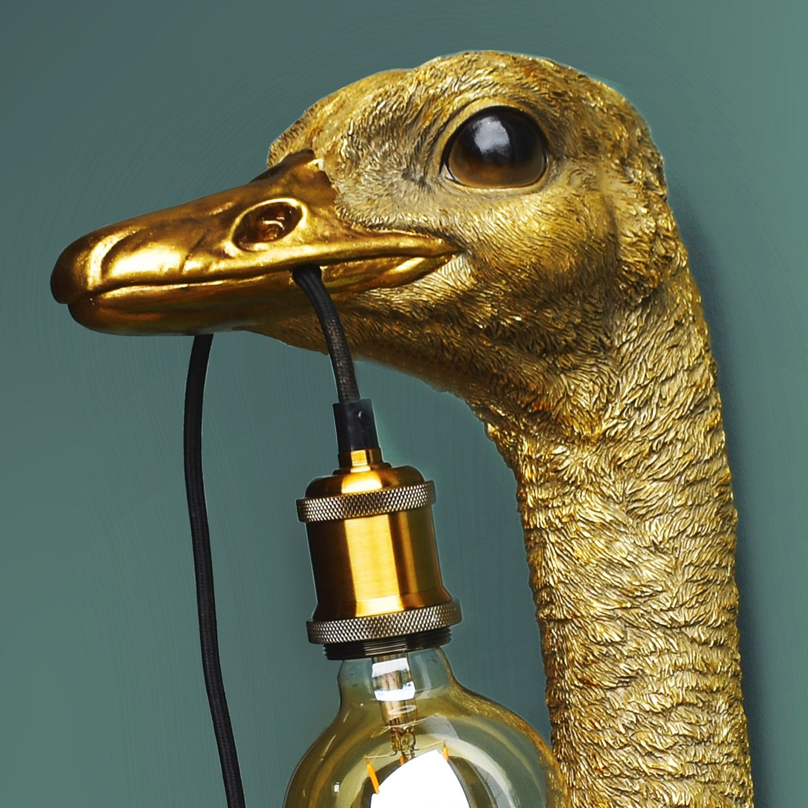 WERNS Wall Lamp Franz Josef Ostrich Gold 24.5x18.5x72cm