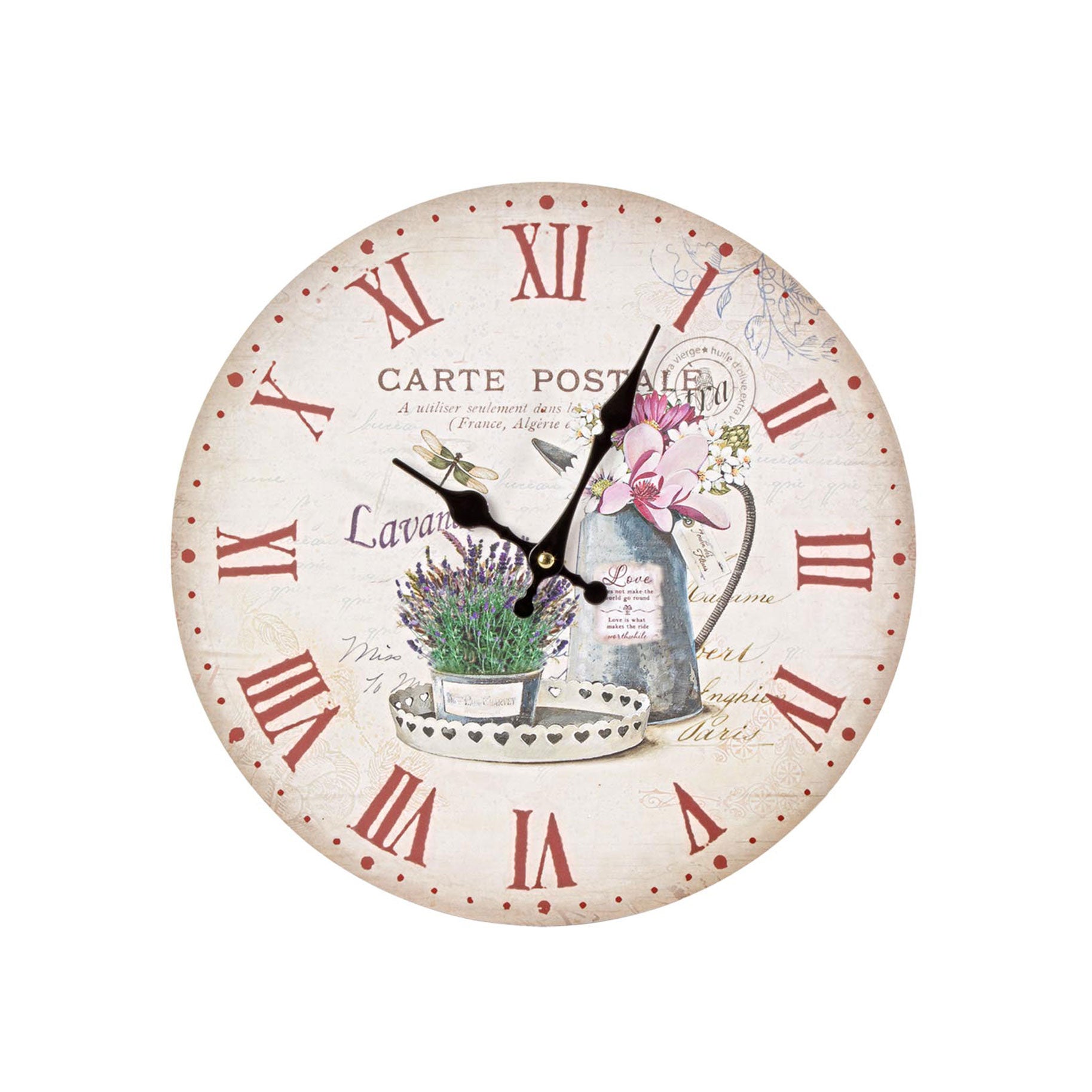 BIZZOTTO Orologio da Parete Flower Shabby Chic 34cm