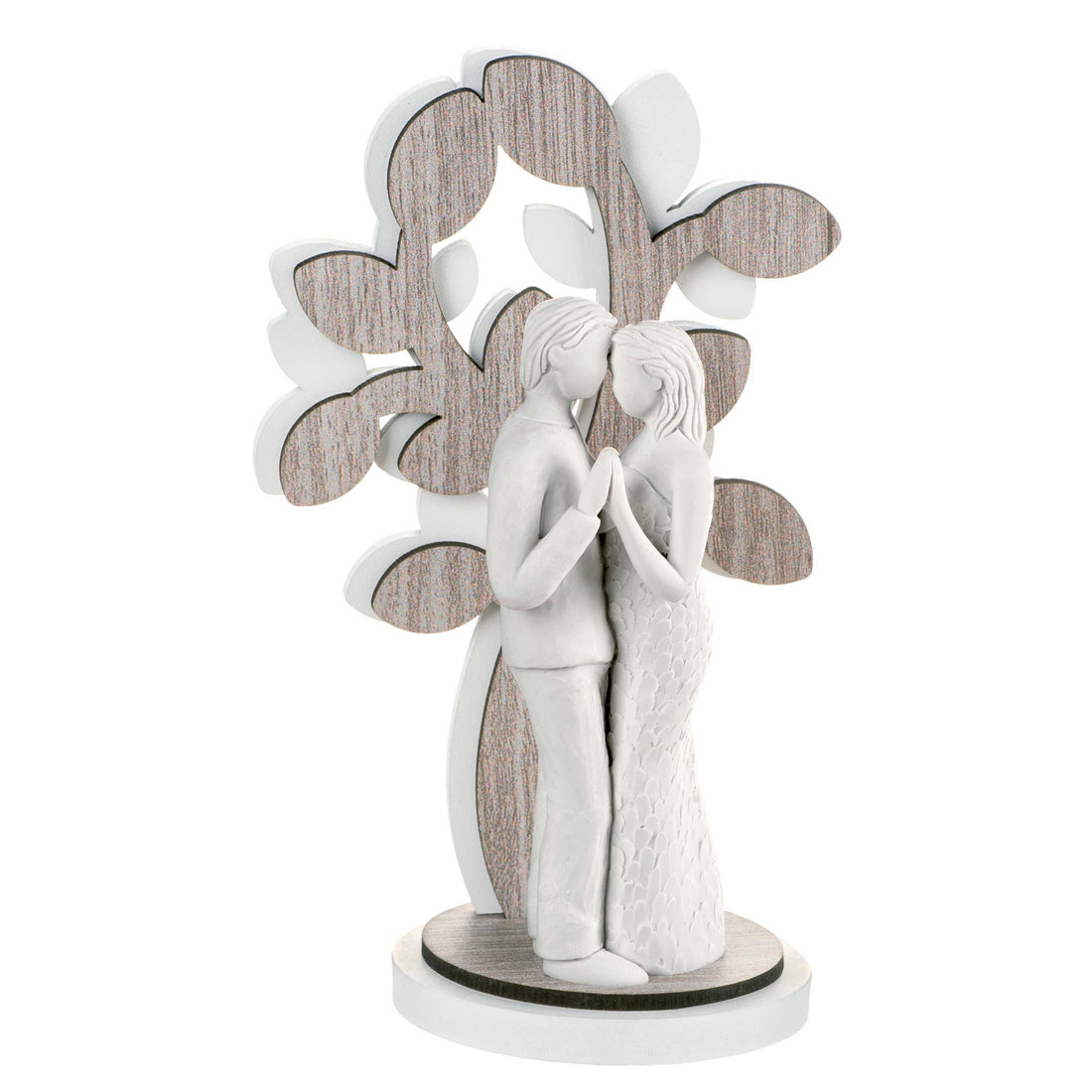 BONGELLI PREZIOSI Scultura Figura Innamorati Albero della Vita 17cm Marmorino