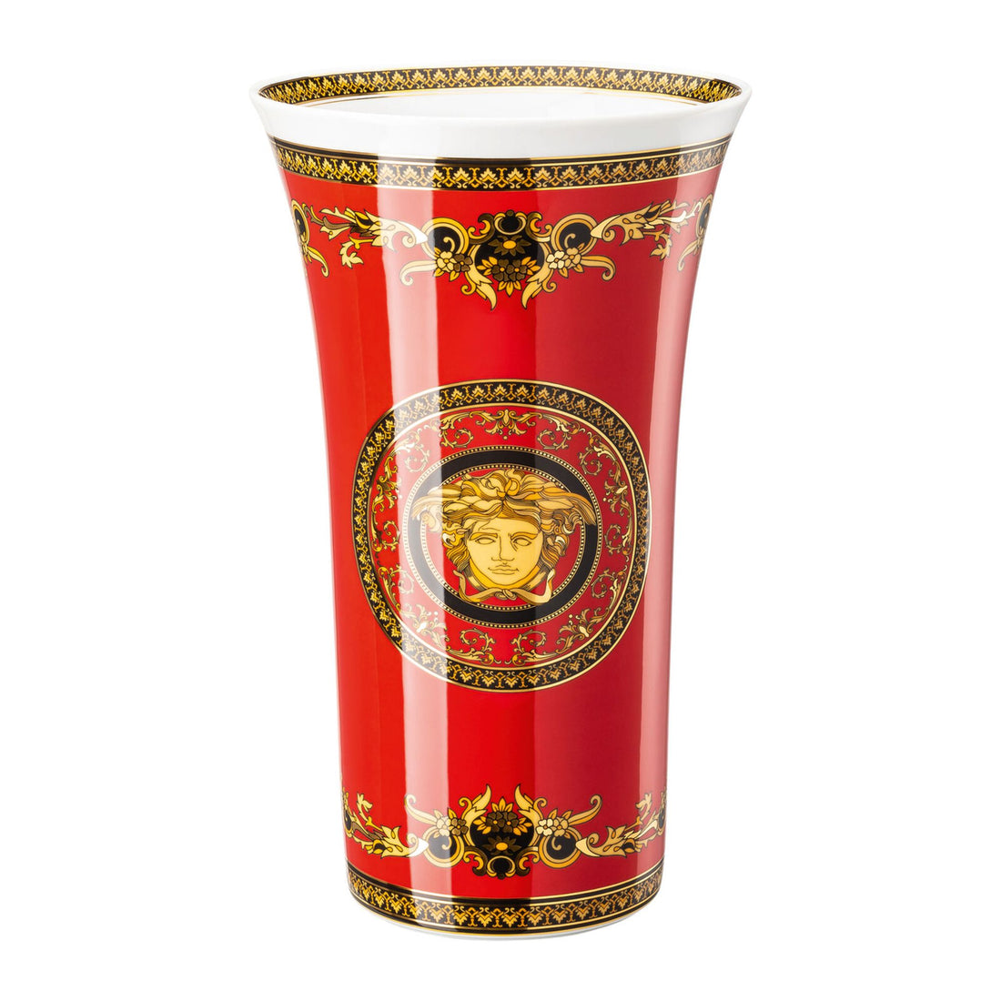 VERSACE Medusa Ikarus Vaso Rosso 34cm Vasenserie Porcellana