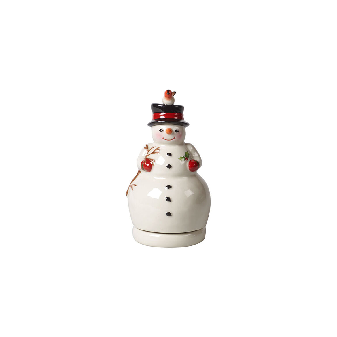 VILLEROY &amp; BOCH Nostalgic Melody pupazzo di Neve Rotante 17cm Decorazione Natale