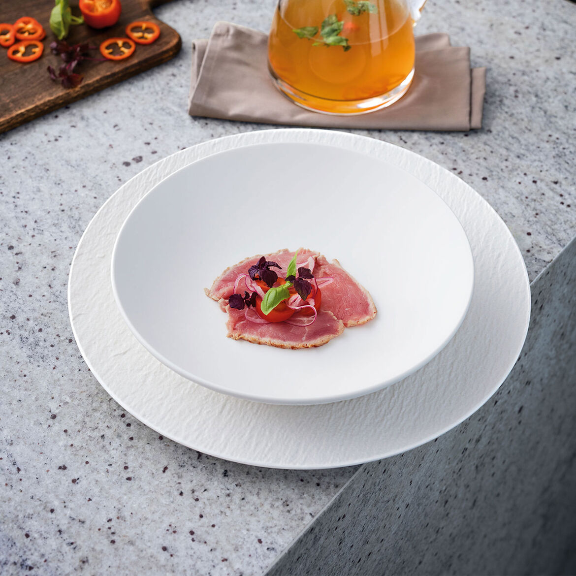 VILLEROY &amp; BOCH Manufacture Rock Bianco Set 6 Pezzi Piatto Fondo Ciotola