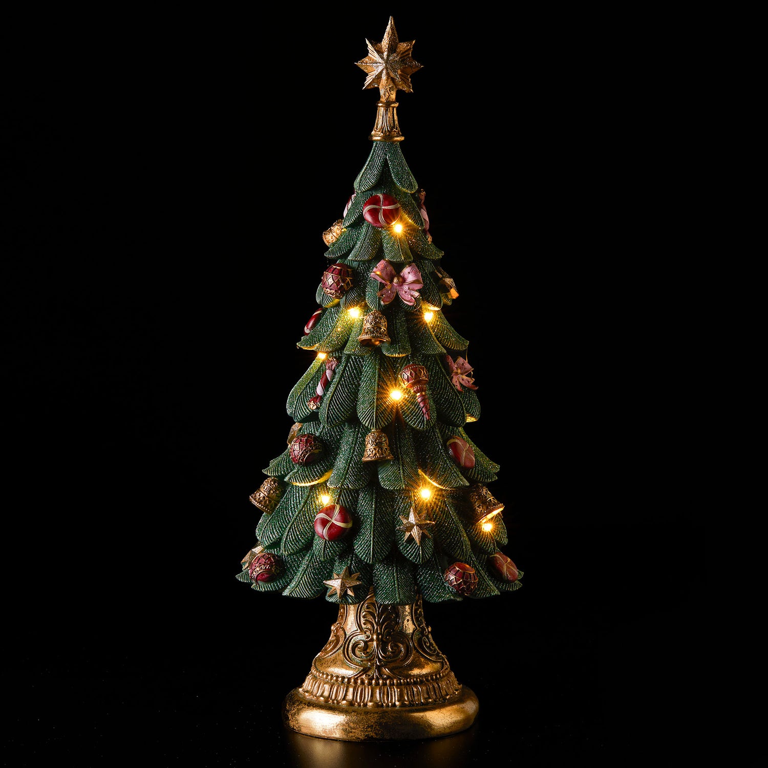 EDG Christmas Decoration Christmas Tree w/Lights 60cm Resin