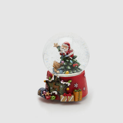 EDG Enzo De Gasperi Palla Globo di Neve Carillon con Babbo Natale 15x10cm Decorazione Natalizia