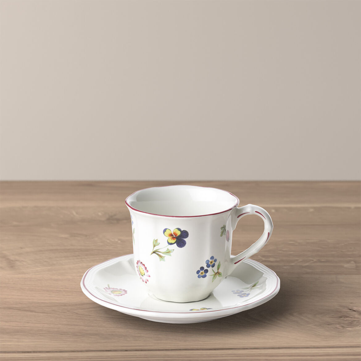 VILLEROY &amp; BOCH Petite Fleur Tazza Caffè Moka Espresso 100ml con Piattino 13cm Porcellana