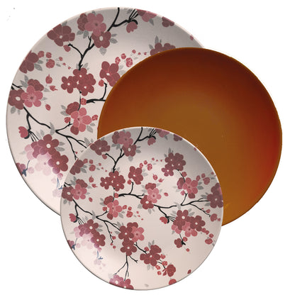 ROSE &amp;amp; TULIPS Dreaming Kyoto Plates Set 18 Pieces Stoneware