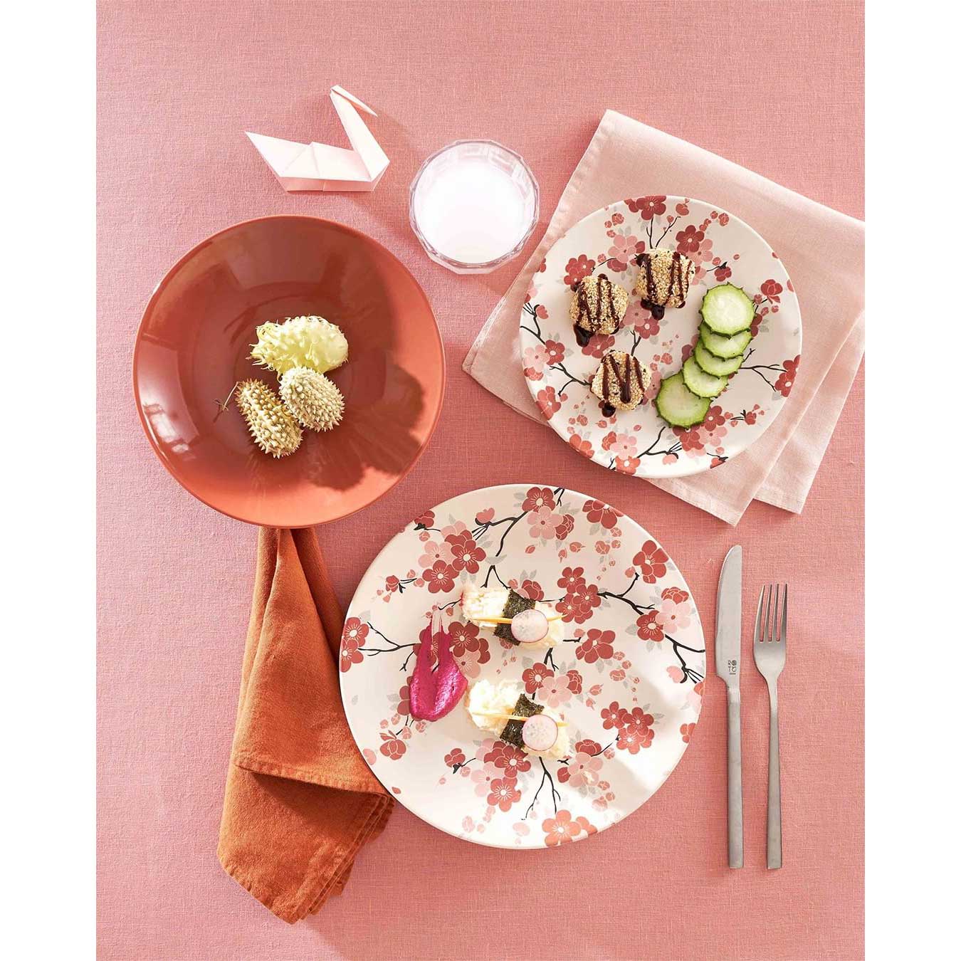 ROSE &amp; TULIPANI Dreaming Kyoto Piatti Set 18 Pezzi Stoneware