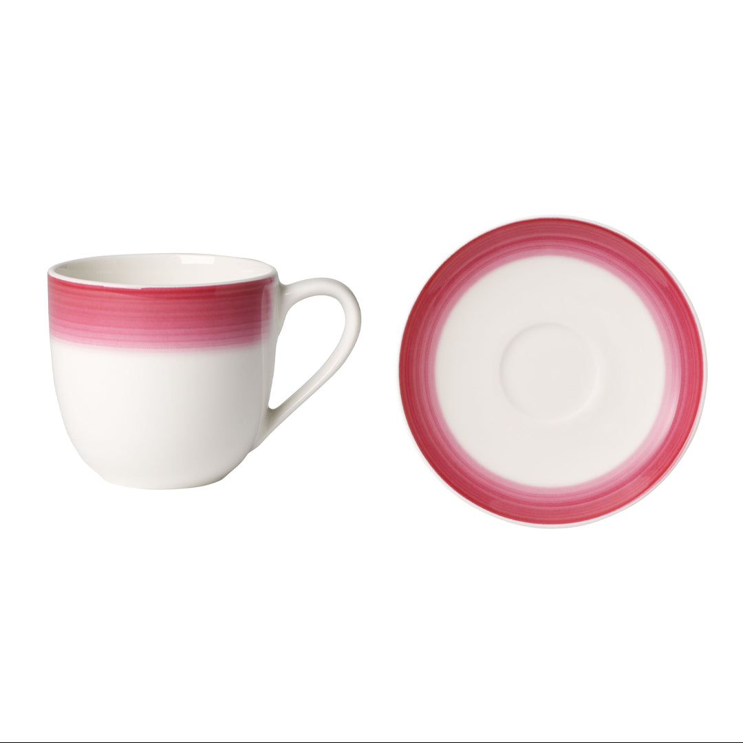 VILLEROY &amp; BOCH Colourful Life Berry Fantasy Tazza Caffè Espresso Moka con Piattino Set 6 Pezzi Porcellana