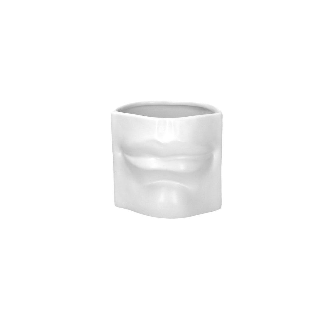 DOMESTIC RITUALS Augusto Mouth Vase 10cm White Ceramic