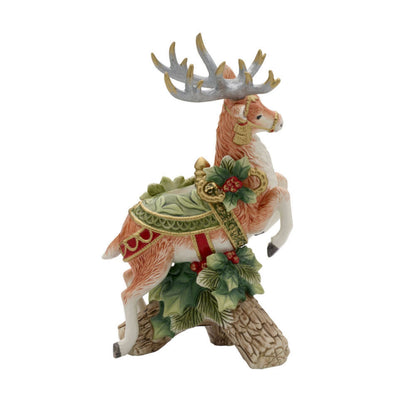 FITZ &amp; FLOYD - Figura Statua Renna Decorazione Natale 29 cm Portacandela 1022016