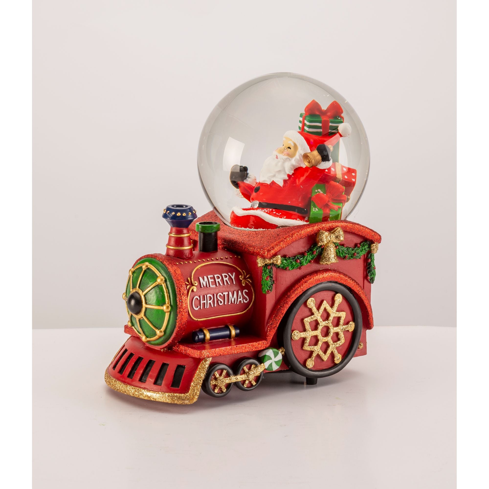 NOEL by Lamart - Resin Ship Ball Locomotive Statue Music Box 17 cm