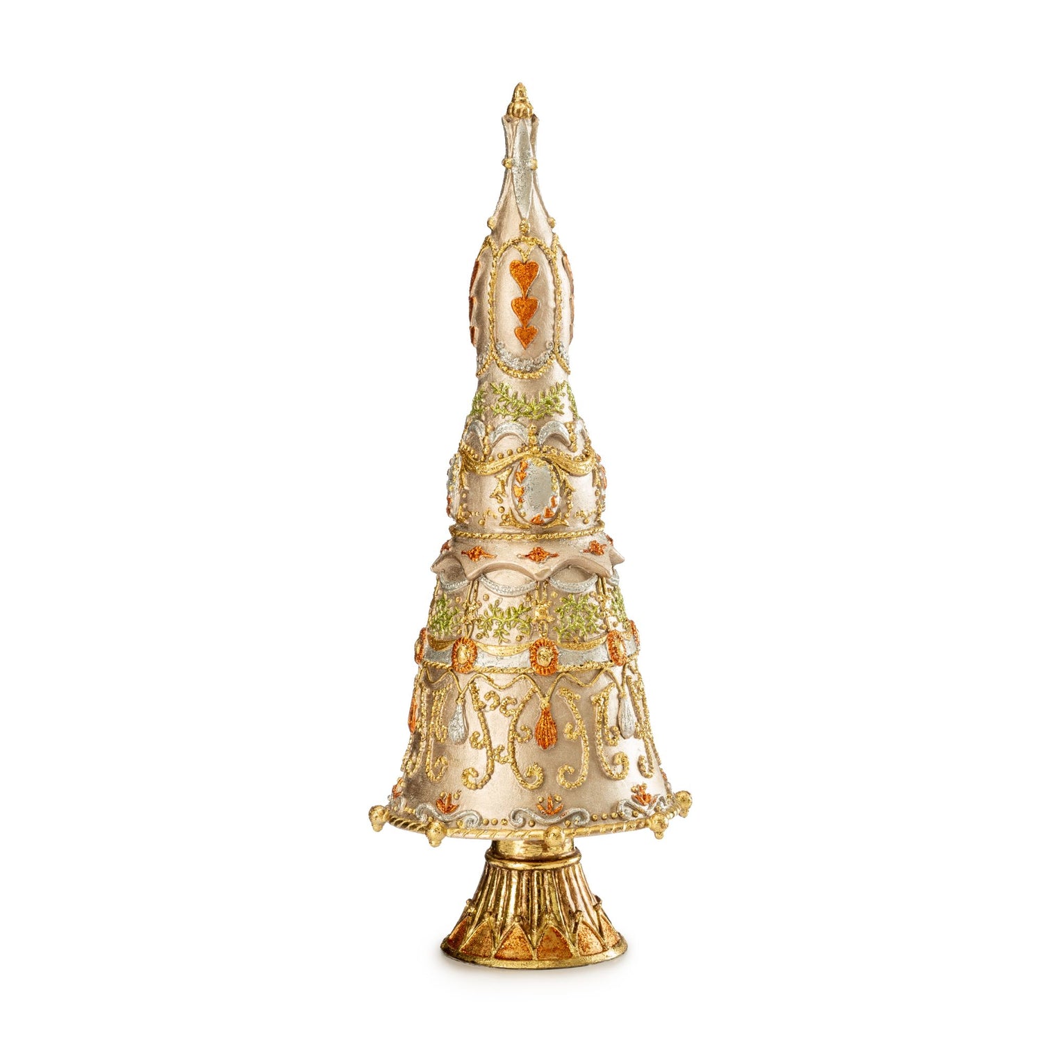 Palais Royal - Decorazione Natalizia Albero di Natale 33 cm Bianco Oro Resina 1022231