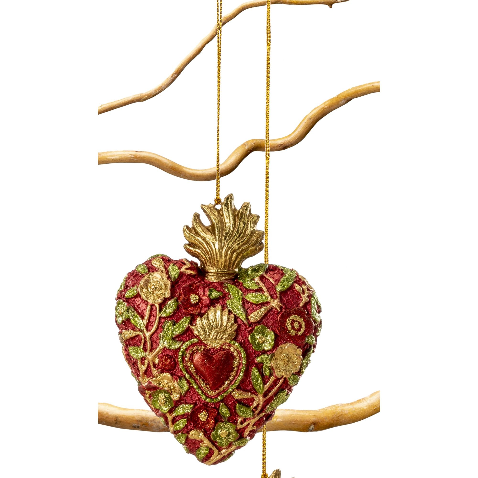 Palais Royal - Christmas Decoration Tree Pendant Heart Gold Resin 9 cm 1022264