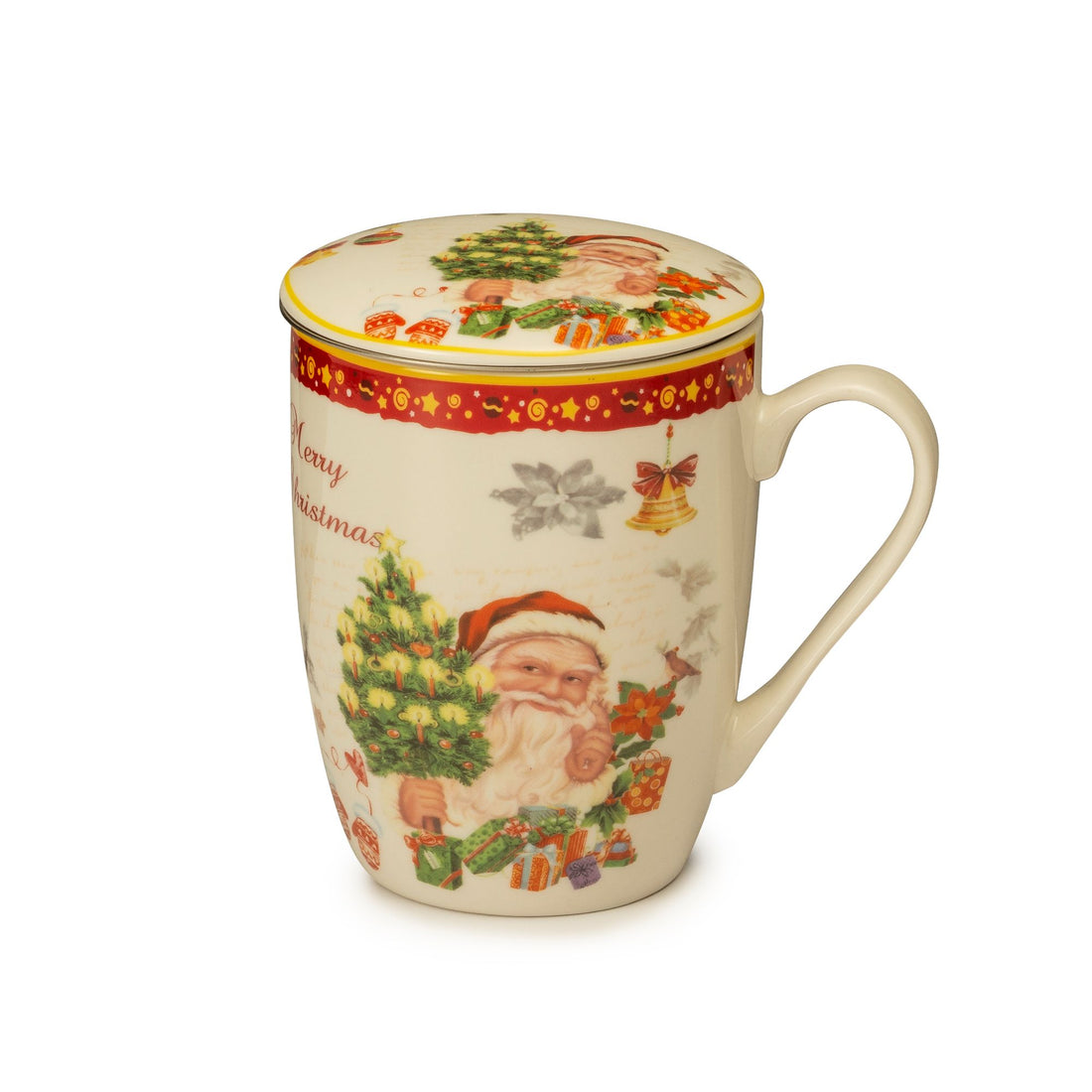 NOEL by Lamart - Herbal Tea Pot with Mug Filter Christmas Porcelain Christmas Table 12 cm 1022383