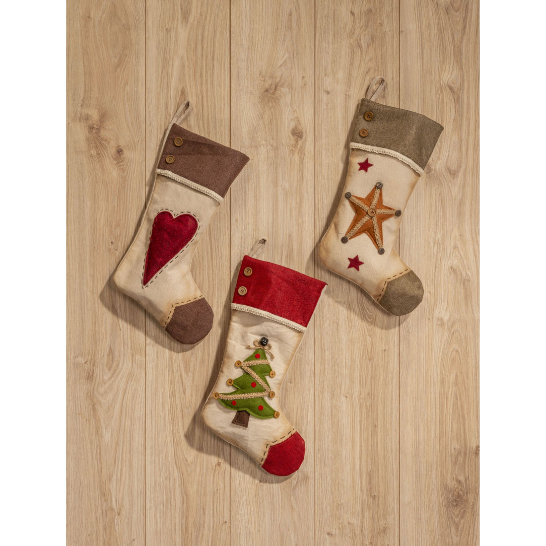 NOEL by Lamart - Christmas Stocking Tree Fireplace Christmas Decoration 50 cm Grey