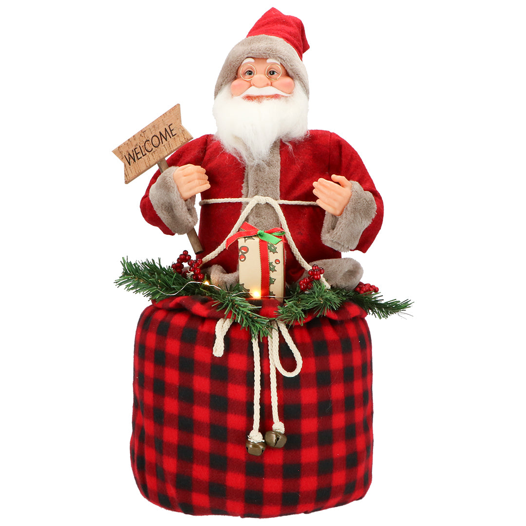 TIMSTOR Santa Claus with Gift Bag Christmas Decoration 60cm