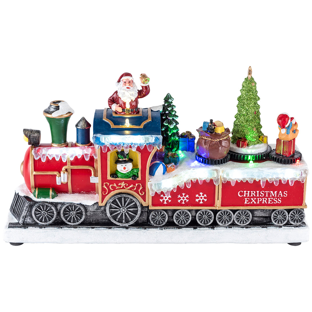 TIMSTOR Christmas Train Christmas Decoration with LED and Movement 35x22.5cm