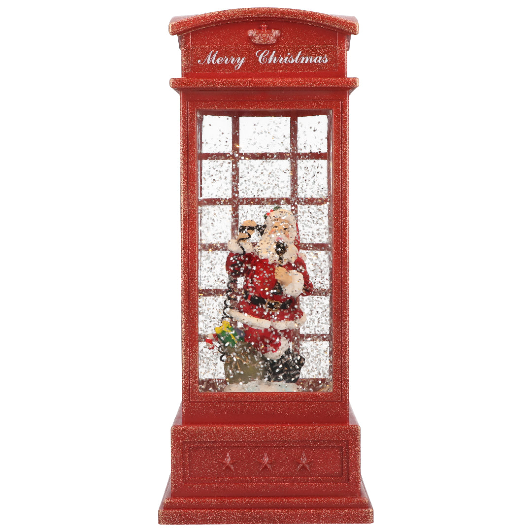 TIMSTOR Santa Claus Telephone Booth Lantern 24cm Christmas Decoration