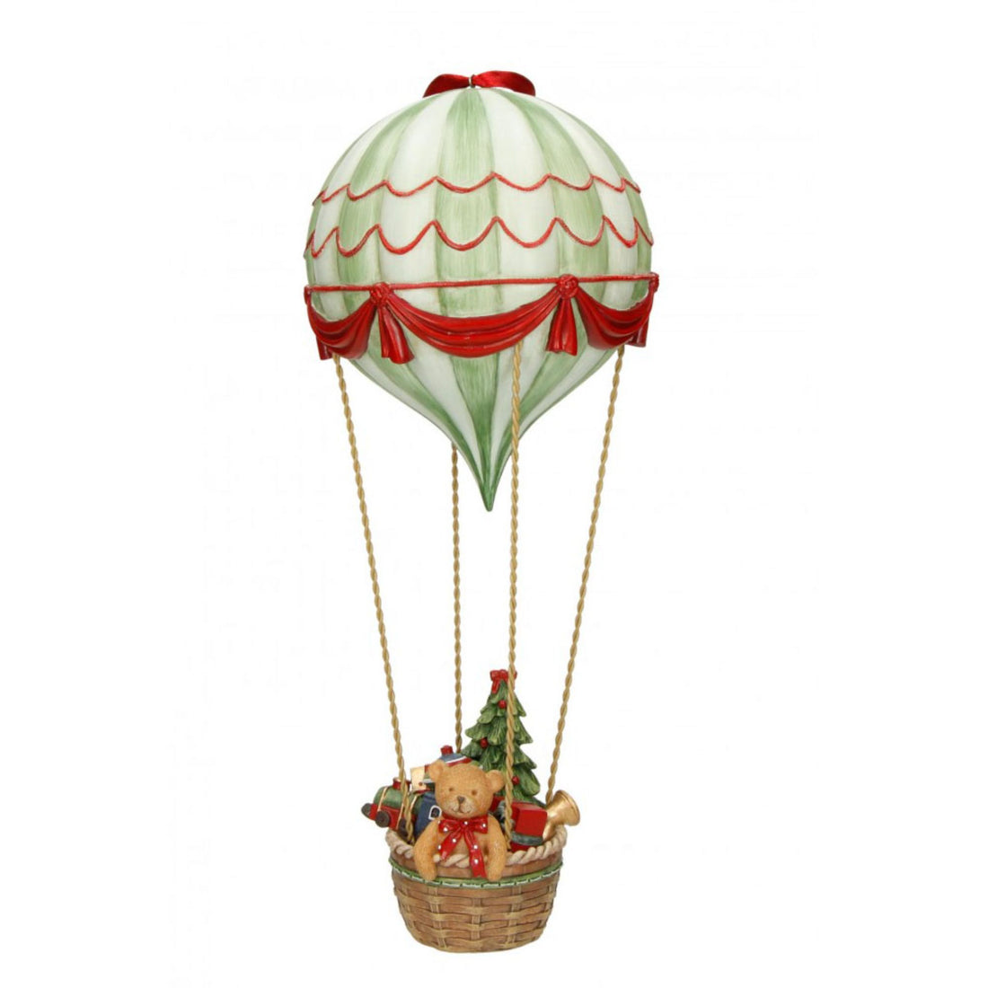 BRANDANI - Mongolfiera Orsetto Resina Multicolore Oggettistica Natale H 38 cm 83627