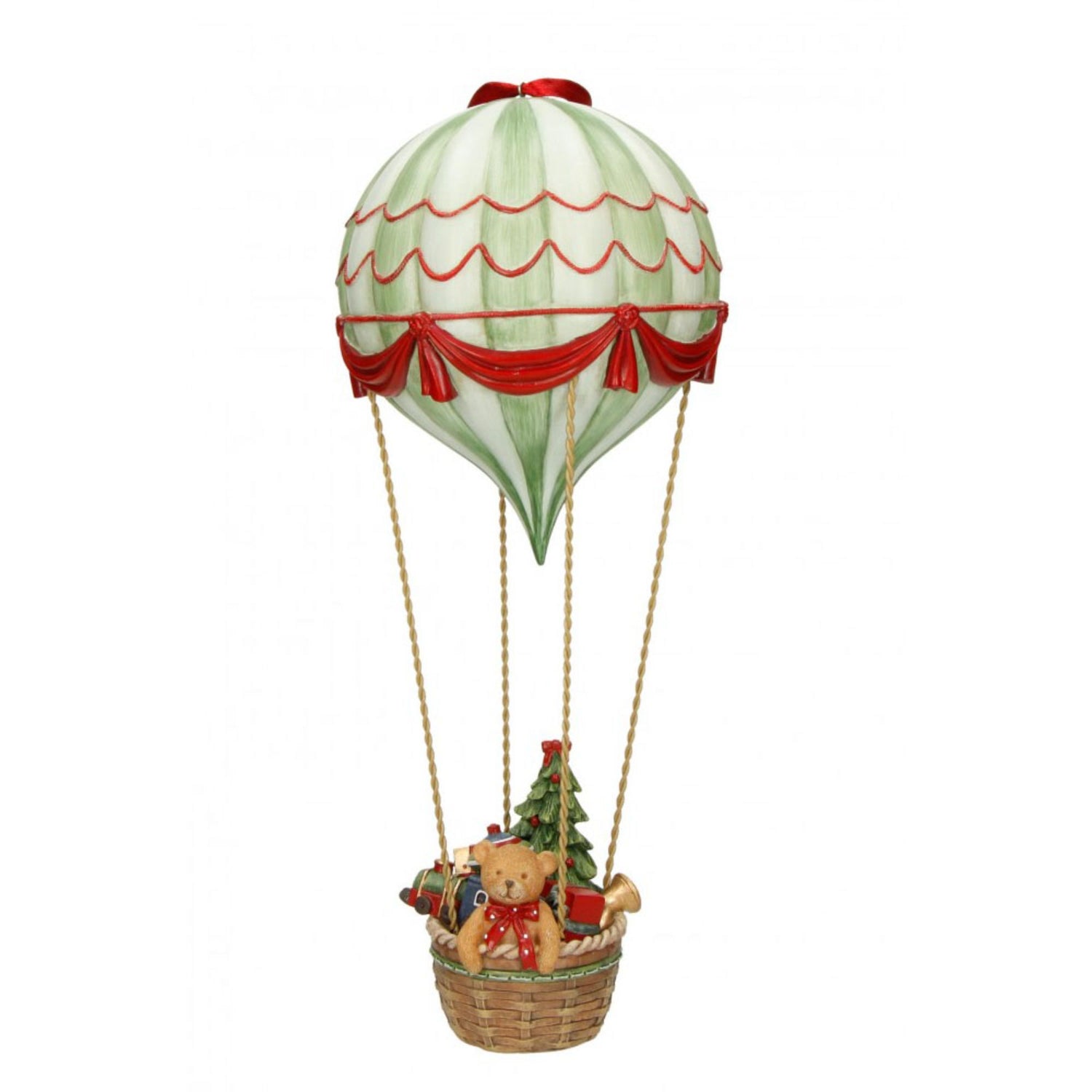 BRANDANI - Multicolored Resin Bear Hot Air Balloon Christmas Objects H 38 cm 83627