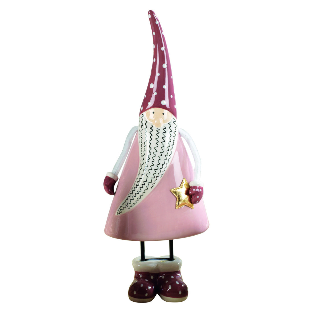 MASCAGNI CASA - Santa Claus Ceramica H 35,5 cm Babbo Oggettistica Natale