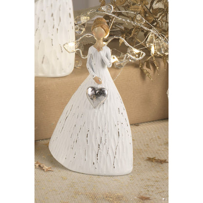 MASCAGNI CASA - LED Christmas Angel White Resin Christmas Decoration 15 cm