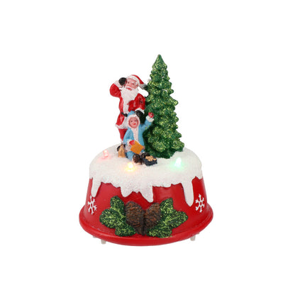 TIMSTOR Landscape Christmas Scene Santa Claus Christmas Decoration 11.5cm LED