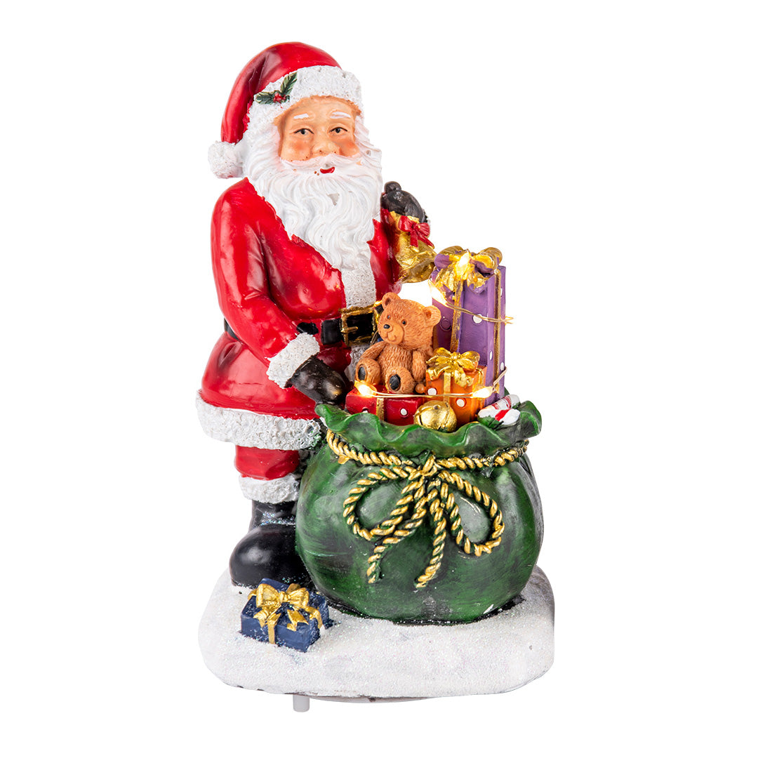 TIMSTOR - Santa Claus with Sack of Gifts Christmas Decoration 15cm Resin