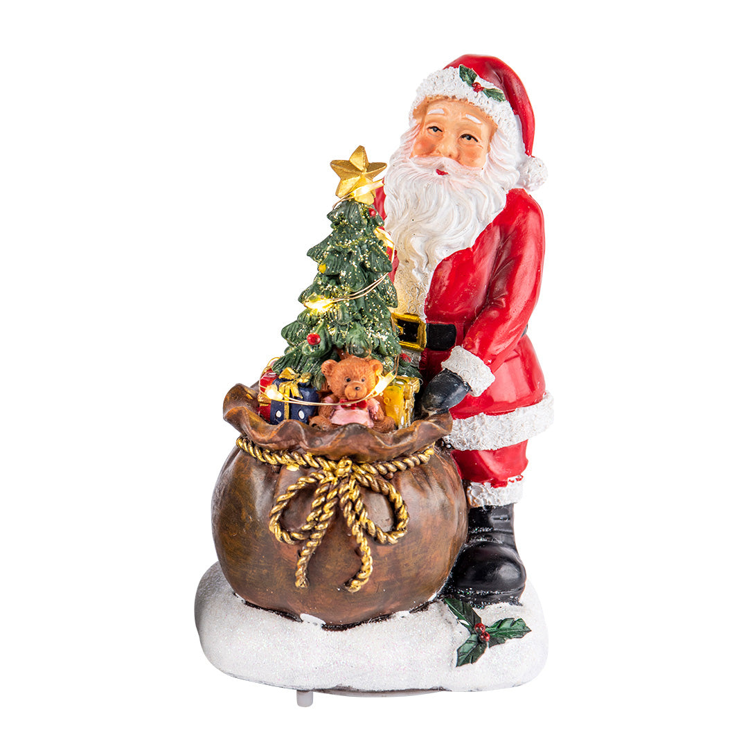 TIMSTOR - Santa Claus with Sack of Gifts Christmas Decoration 15cm Resin