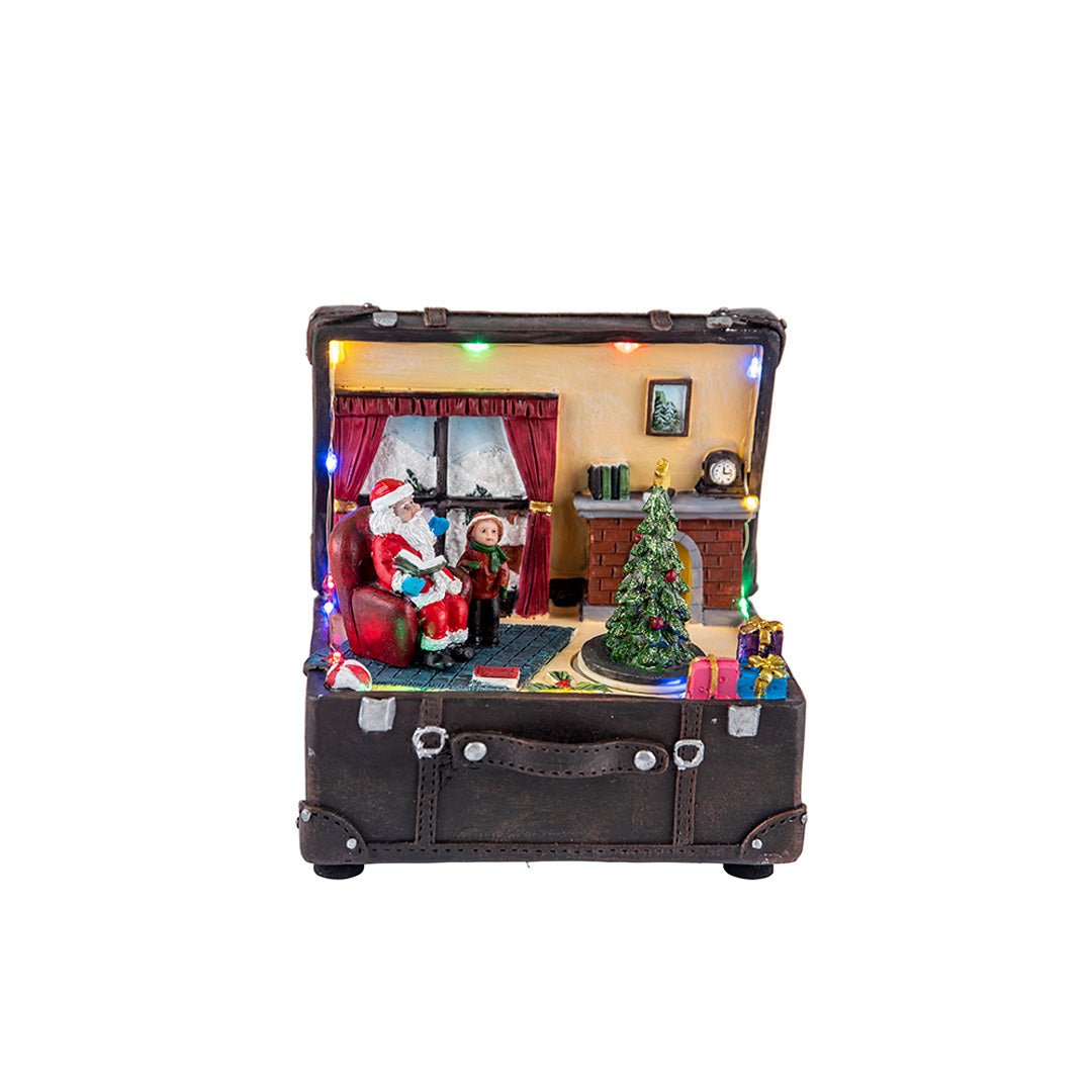 TIMSTOR - Christmas Scene Santa Claus Suitcase Christmas Decoration 16cm LED