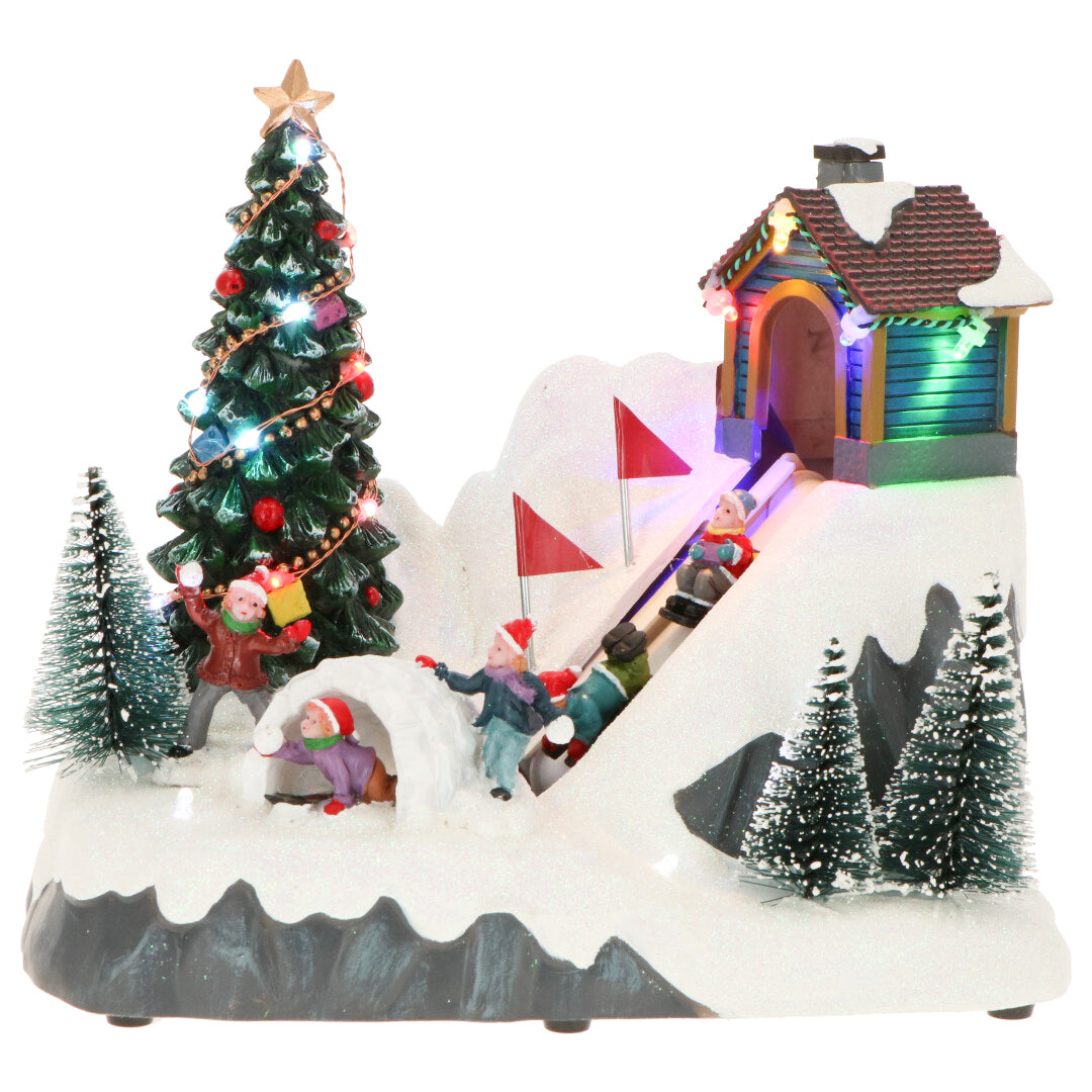 TIMSTOR - Christmas Scene Animated Christmas Landscape Christmas Decoration 22x17cm LED Movement