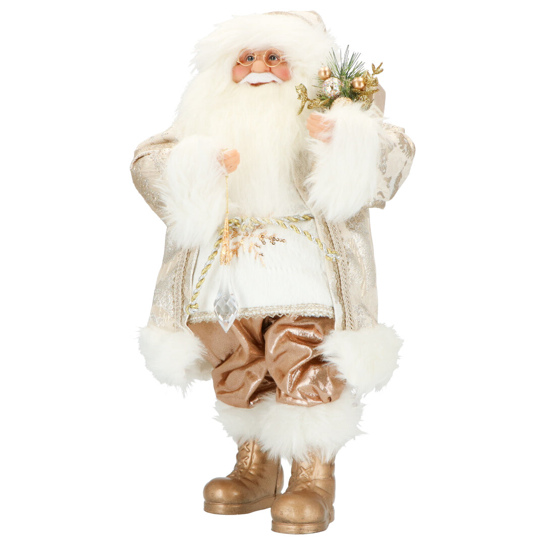 TIMSTOR Babbo Natale con Regali Decorazione Natalizia 47cm Bianco Oro