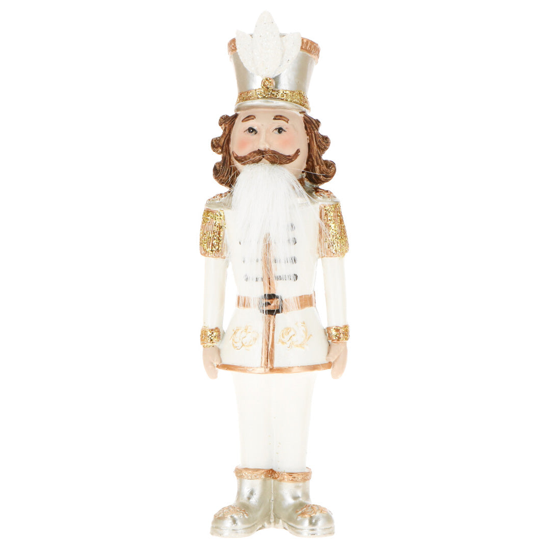 TIMSTOR - Schiaccianoci Nutcracker Soldatino Bianco Oro 22cm Resina