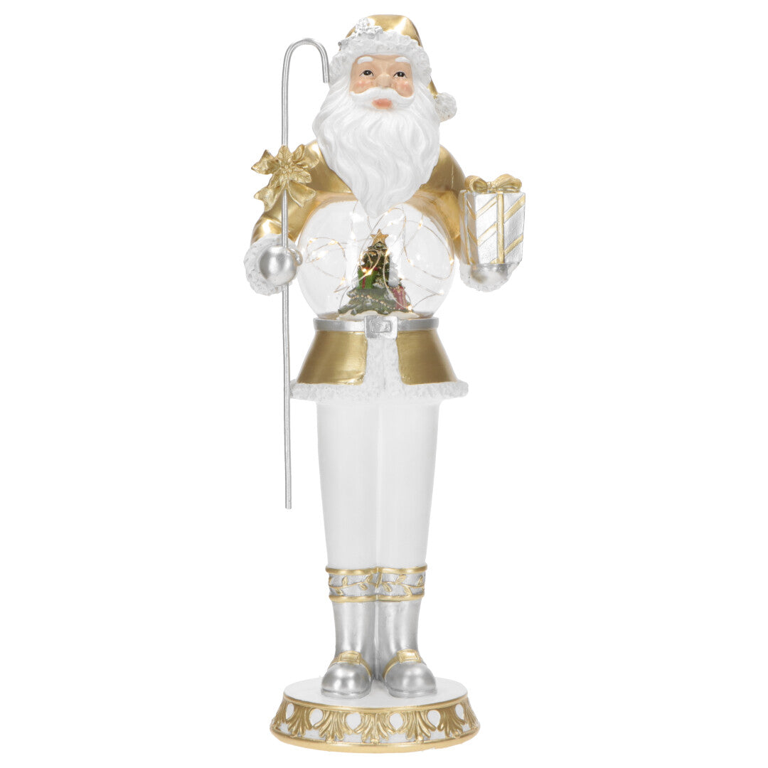 TIMSTOR - Nutcracker Soldier Santa Claus White Gold 47cm Resin LED