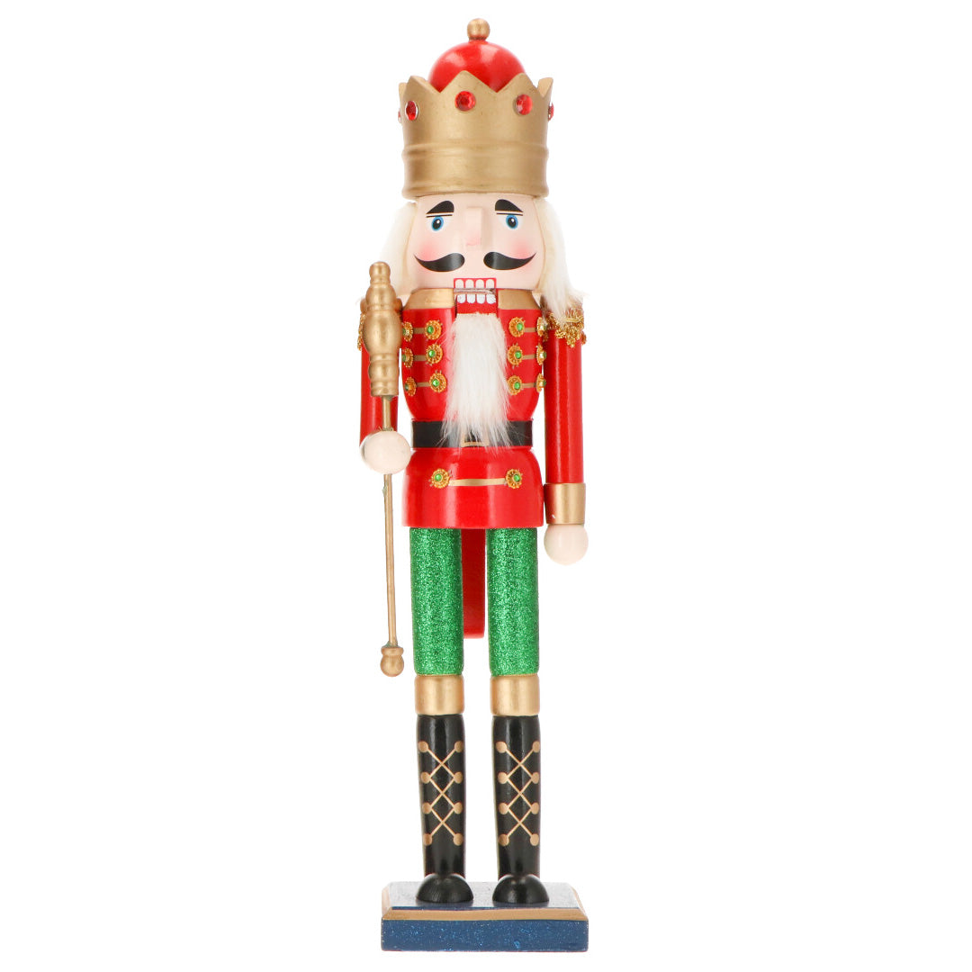 TIMSTOR - Nutcracker Soldier Nutcracker with Scepter 43cm Wood Christmas Decoration