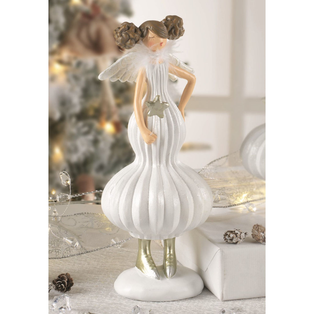 MASCAGNI CASA - Christmas Angel Christmas Decoration White 28.5 cm Resin