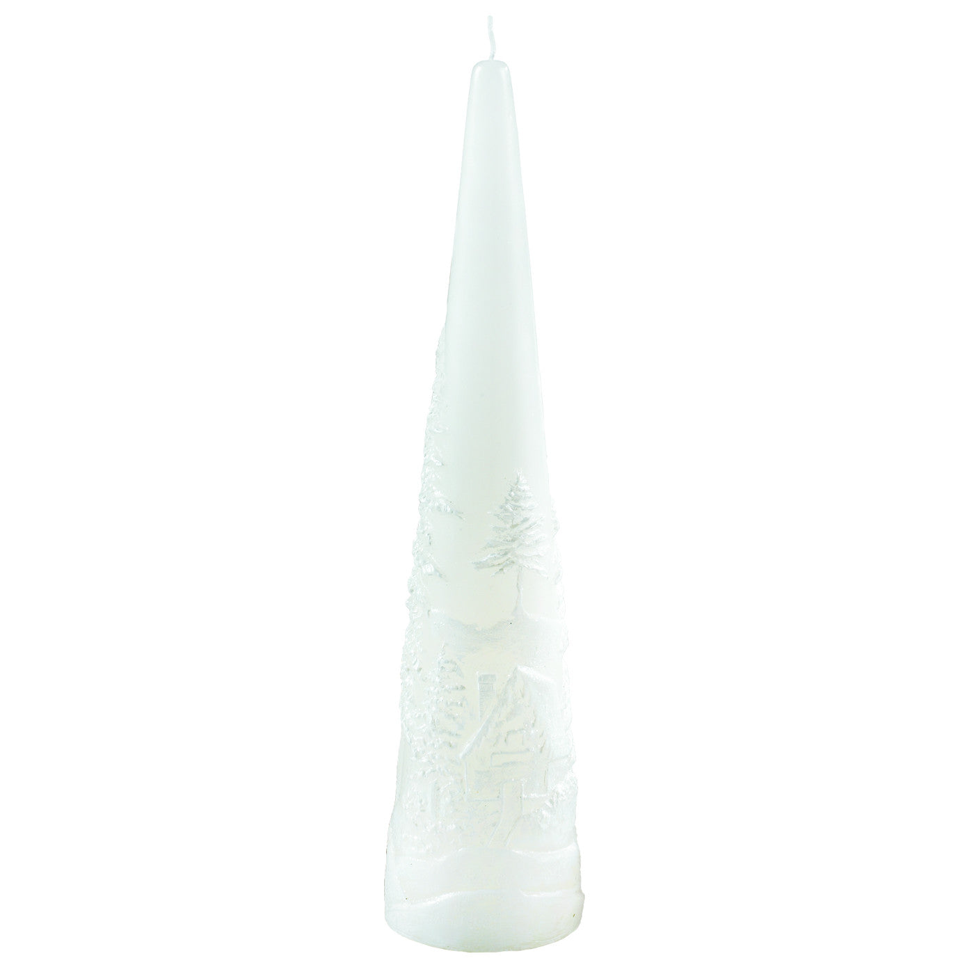 MASCAGNI CASA - White Christmas Tree Candle 30 cm Christmas Decoration Candle