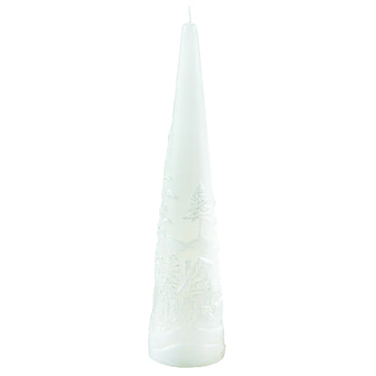 MASCAGNI CASA - White Christmas Tree Candle 30 cm Christmas Decoration Candle