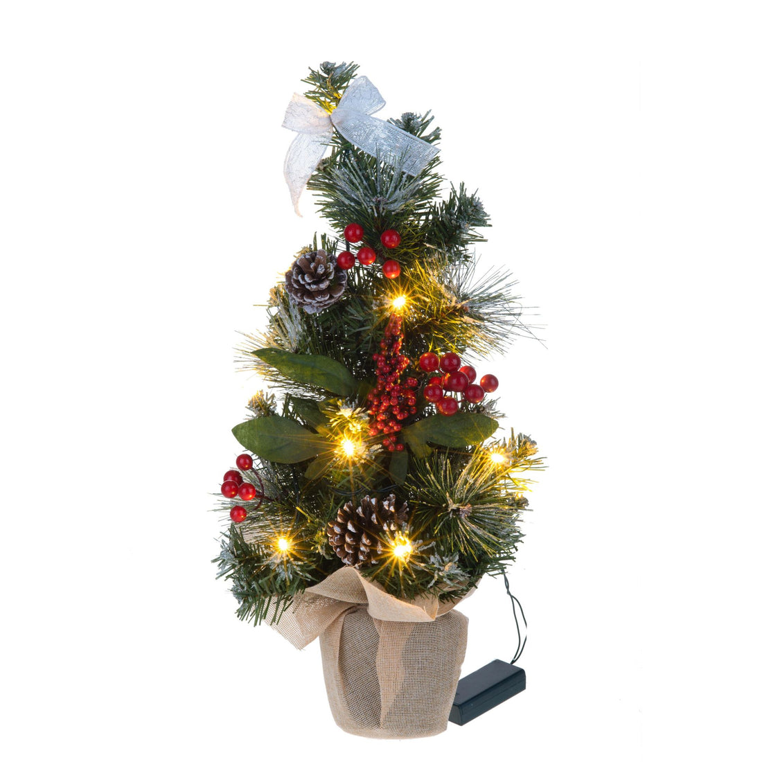 BIANCHI DINO - Tabletop Christmas Tree Fir Christmas Decoration 10 LEDs 50 cm