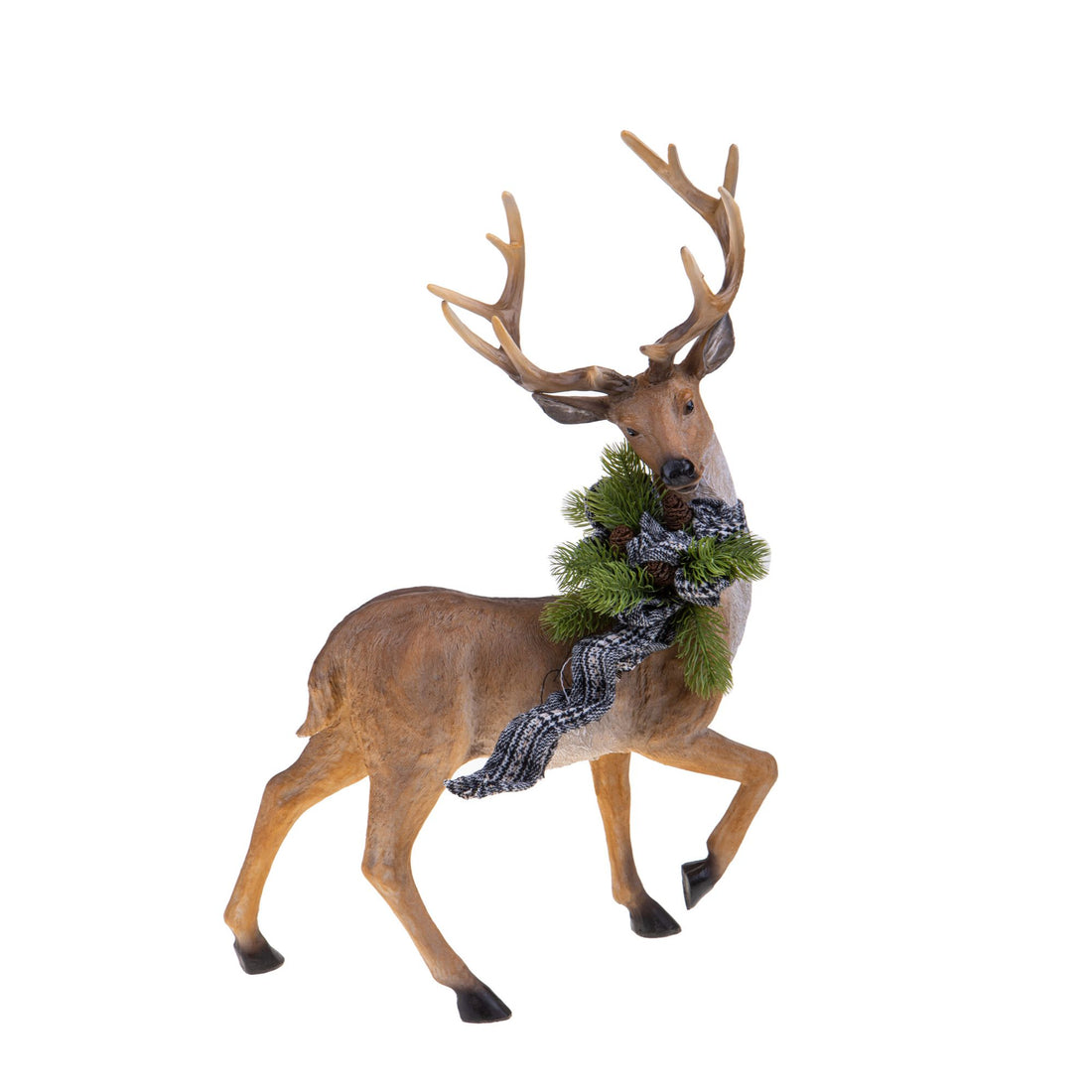 BIANCHI DINO - Standing Reindeer w/ Bow 54 cm Resin Christmas Decoration