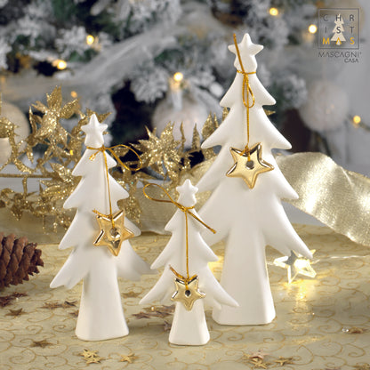 MASCAGNI CASA - Christmas Tree w/ Star Large Christmas Decoration 19 cm Ceramic