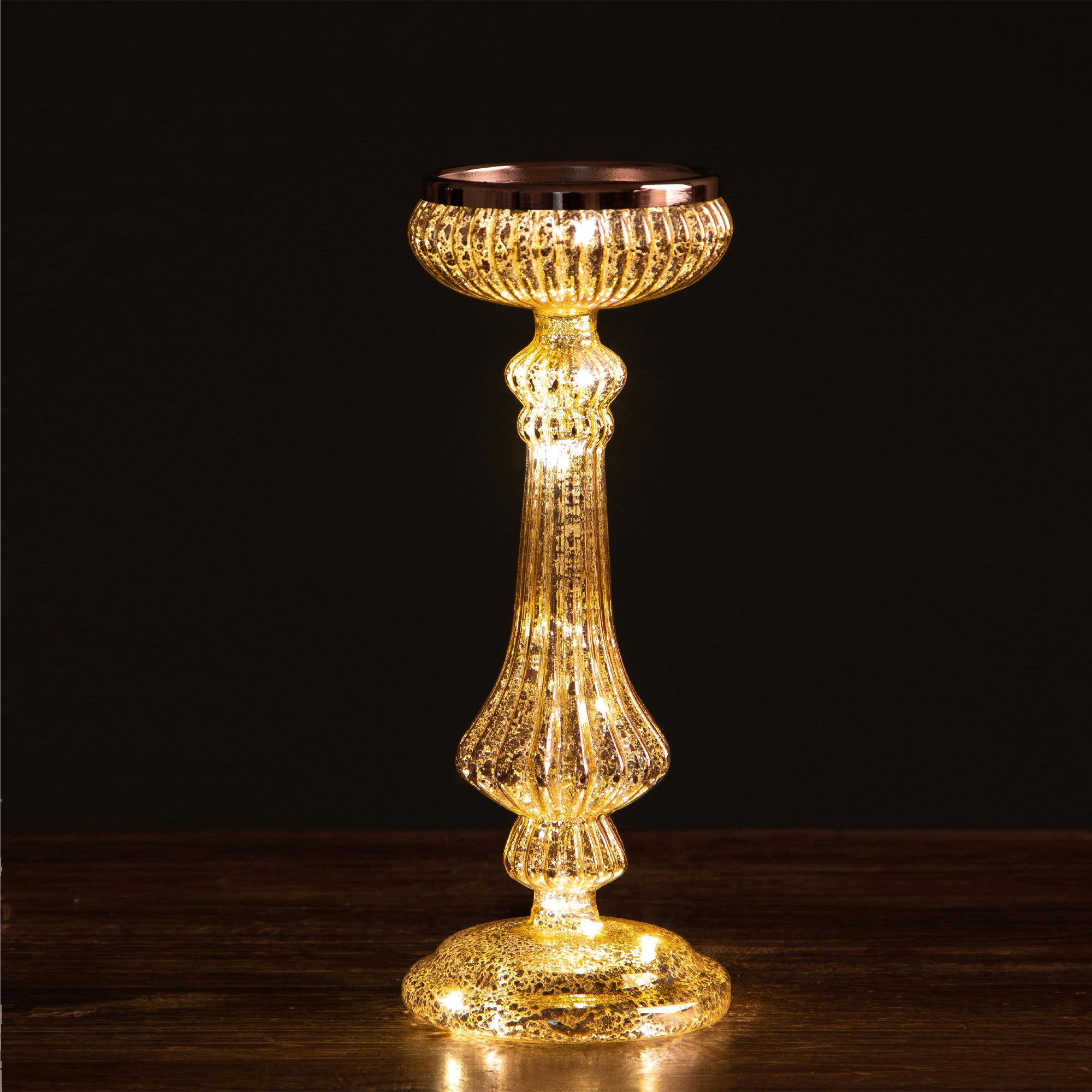 BIANCHI DINO - LED Gold Candlestick Christmas Decoration 29 cm