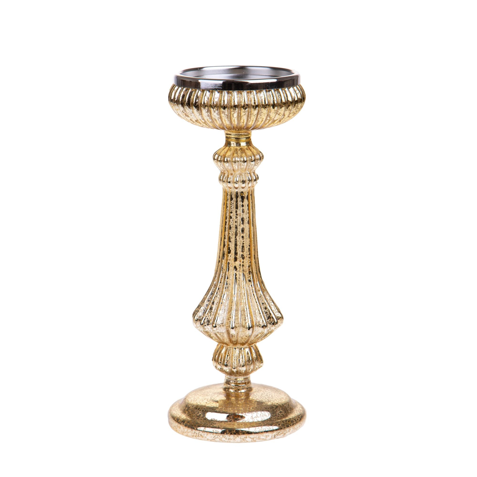 BIANCHI DINO - LED Gold Candlestick Christmas Decoration 29 cm